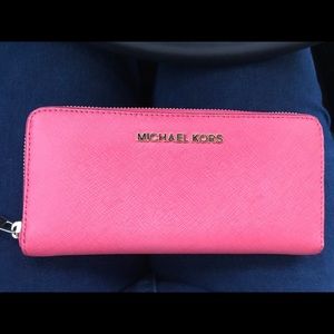Michael Kors Watermelon Zip Around Wallet